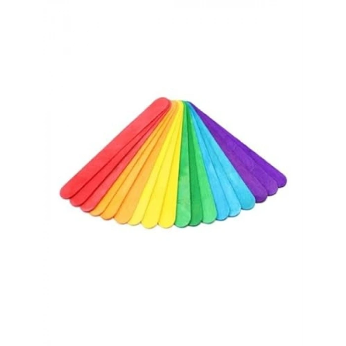 Renkli Ahşap Dil Çubukları - 50 Adet