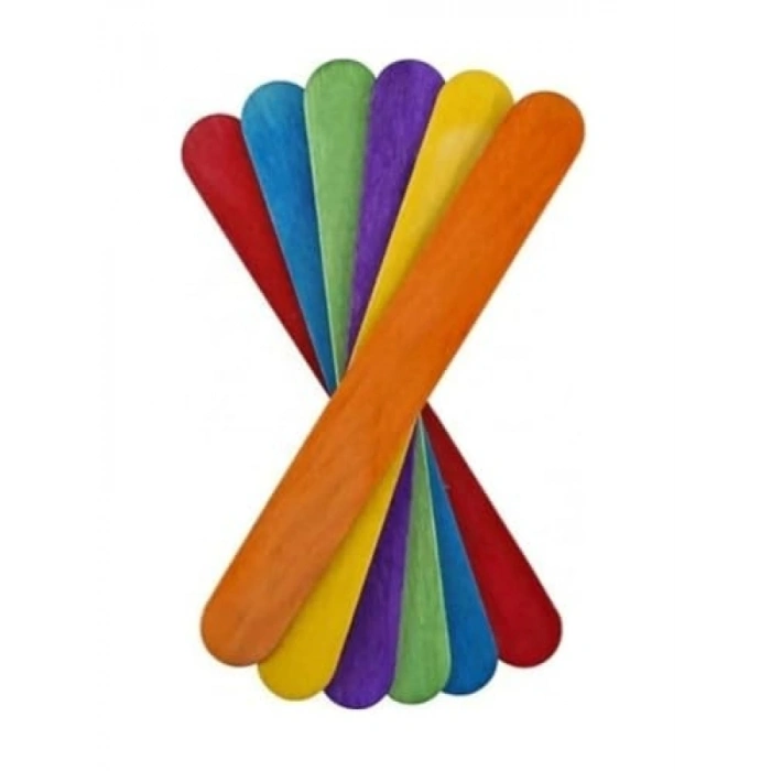 Renkli Ahşap Dil Çubukları - 50 Adet