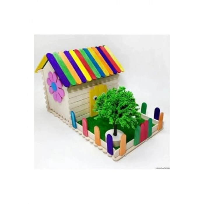 Renkli Ahşap Dil Çubukları - 50 Adet