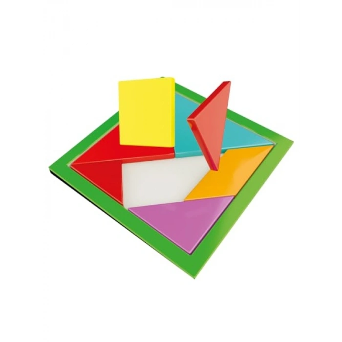 Renkli Ahşap Tangram Zeka Oyunu
