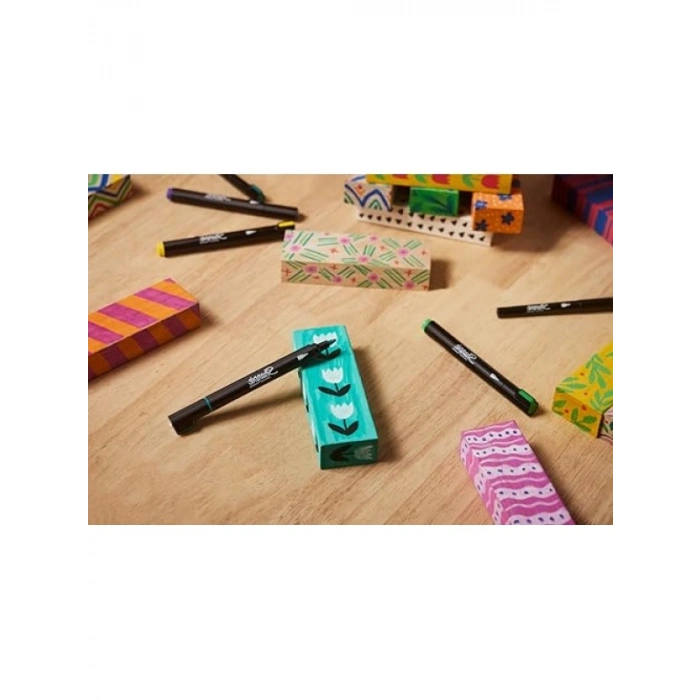 Renkli Akrilik Markörler - Yuvarlak Uç, 2li Set