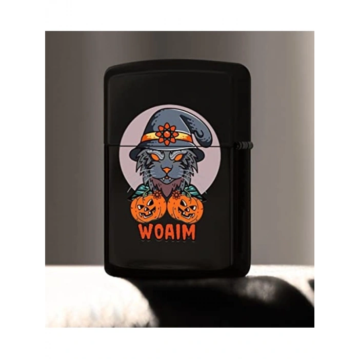 Renkli Baskılı Halloween Tasarımlı Metal Çakmak
