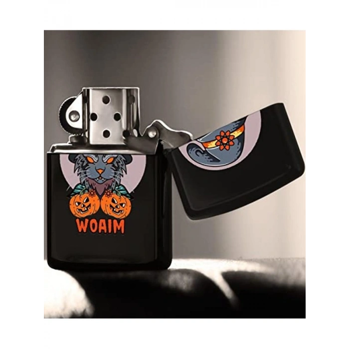 Renkli Baskılı Halloween Tasarımlı Metal Çakmak