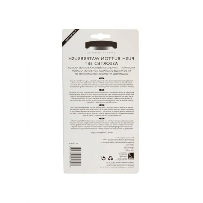 Renkli Basma Düğmeli Sulu Boya Fırçası Seti