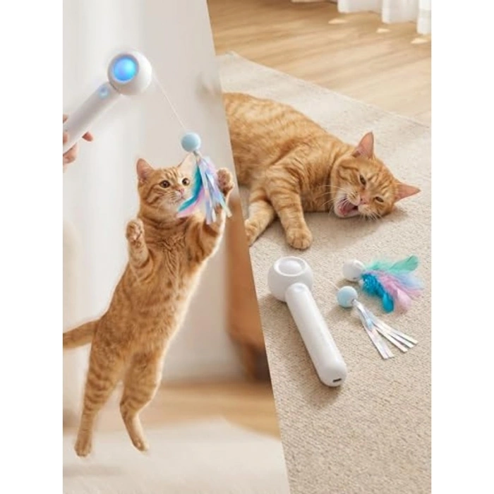 Renkli Değiştirilebilir Uçlu Teleskopik Kedi Oltası, Dayanıklı