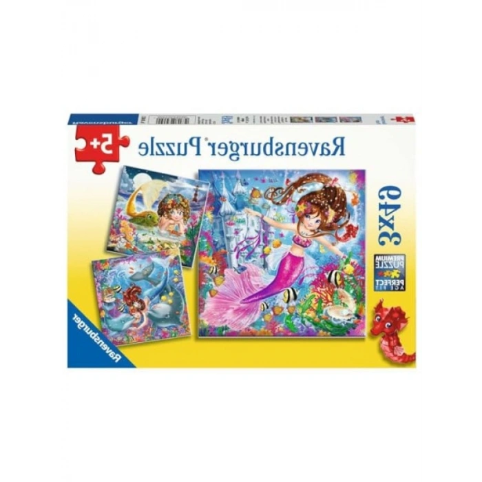 Renkli Deniz Kızı Temalı 49 Parça Puzzle