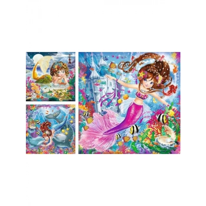 Renkli Deniz Kızı Temalı 49 Parça Puzzle