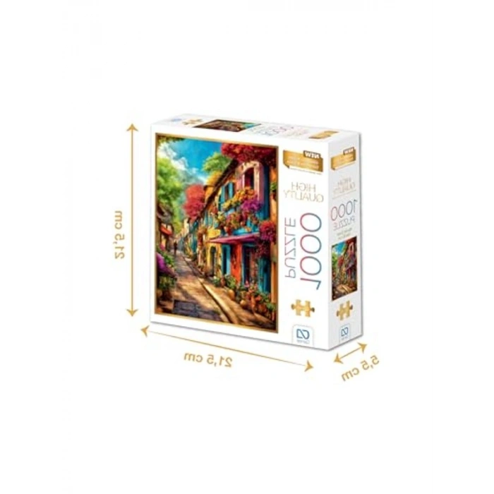 Renkli Evler 1000 Parça Puzzle, 48x68 cm Boyutunda Profesyonel Yapboz