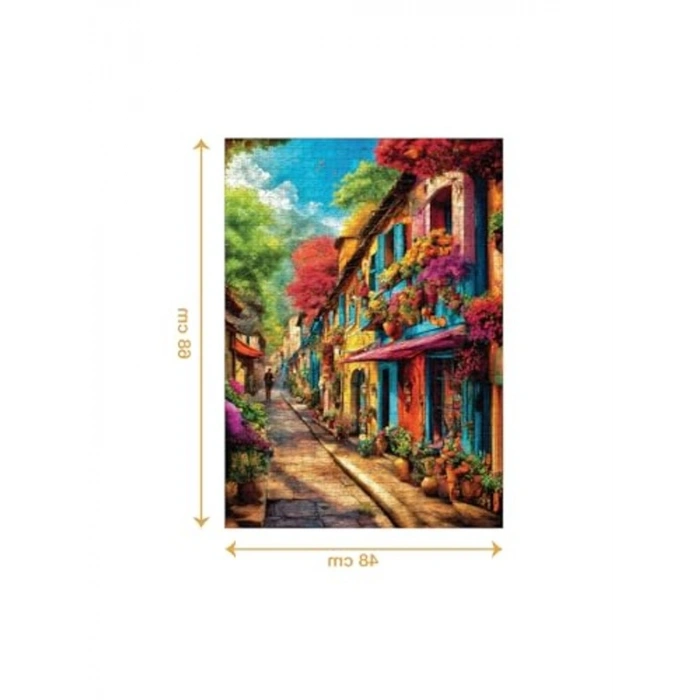 Renkli Evler 1000 Parça Puzzle, 48x68 cm Boyutunda Profesyonel Yapboz