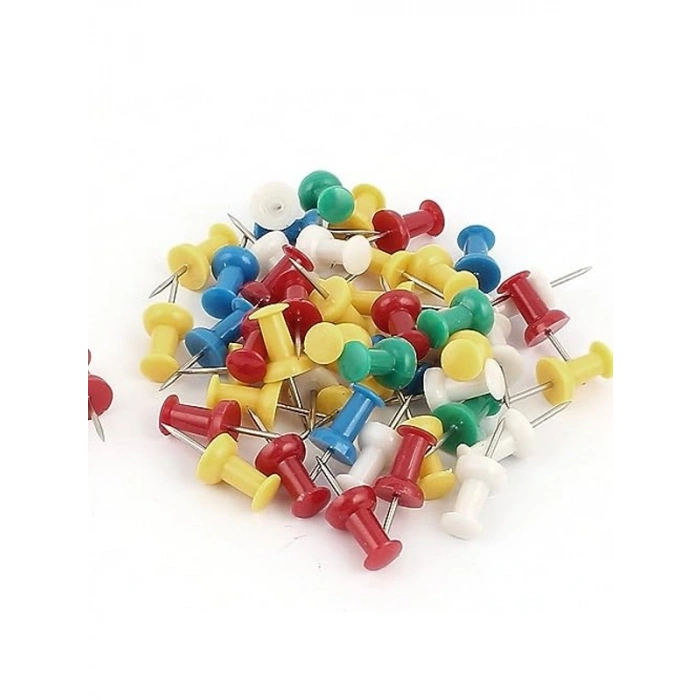 Renkli Harita Çivisi - 125 Adet Mantar Pano İğnesi