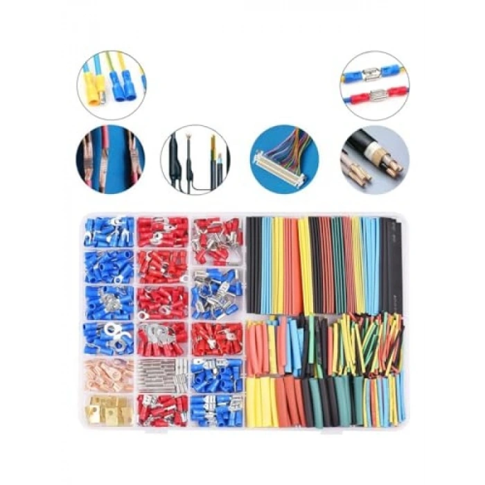 Renkli Isıyla Daralan Makaron ve Kablo Pabucu Seti - 678 Parça