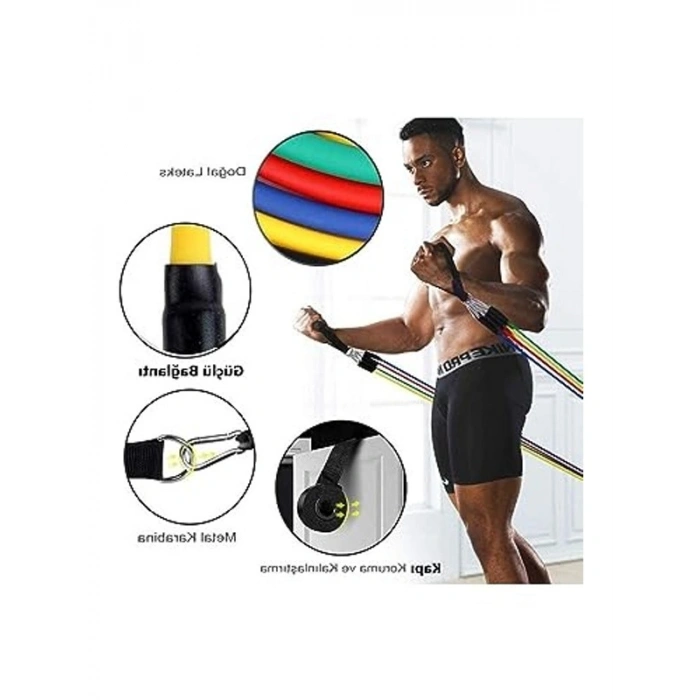 Renkli Latex Direnç Lastiği Seti, Egzersiz İçin