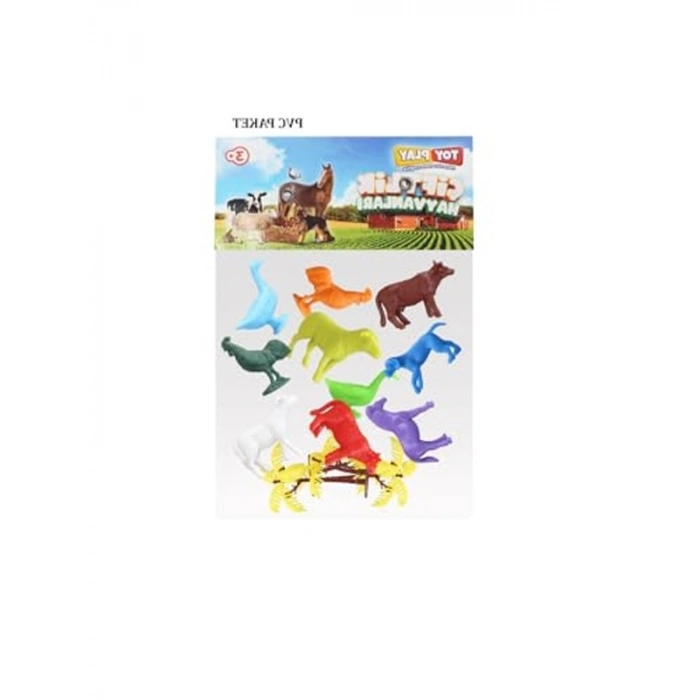 Renkli Mini Çiftlik Hayvanları Figür Seti, 12 Parça 4-6 cm