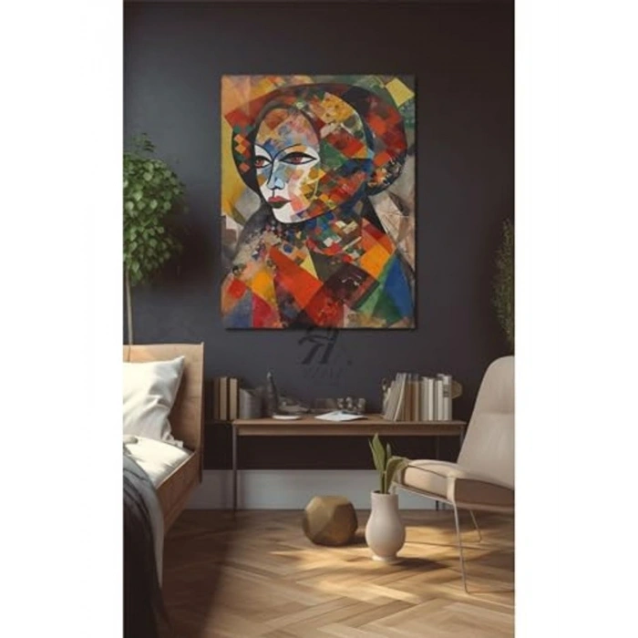Renkli Oyali Kanvas Tablo, 40x60 cm Ölçülerde