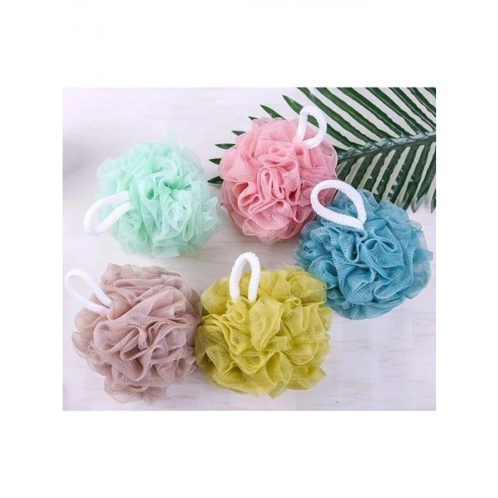 Renkli Peluş Vücut Yıkama Lifi - 3 Adet Yumuşak Temizlik