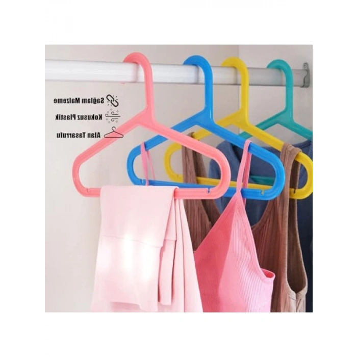 Renkli Plastik Çocuk Askıları, 8 Adet Slim Elbise Askısı