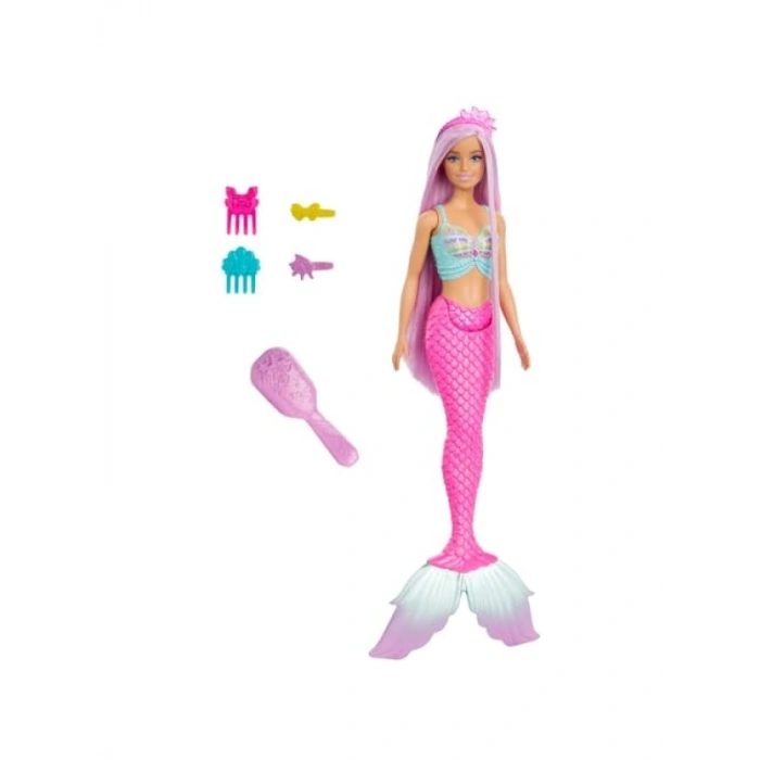 Renkli Saçlı Uzun Saçlı Deniz Kızı Figürü