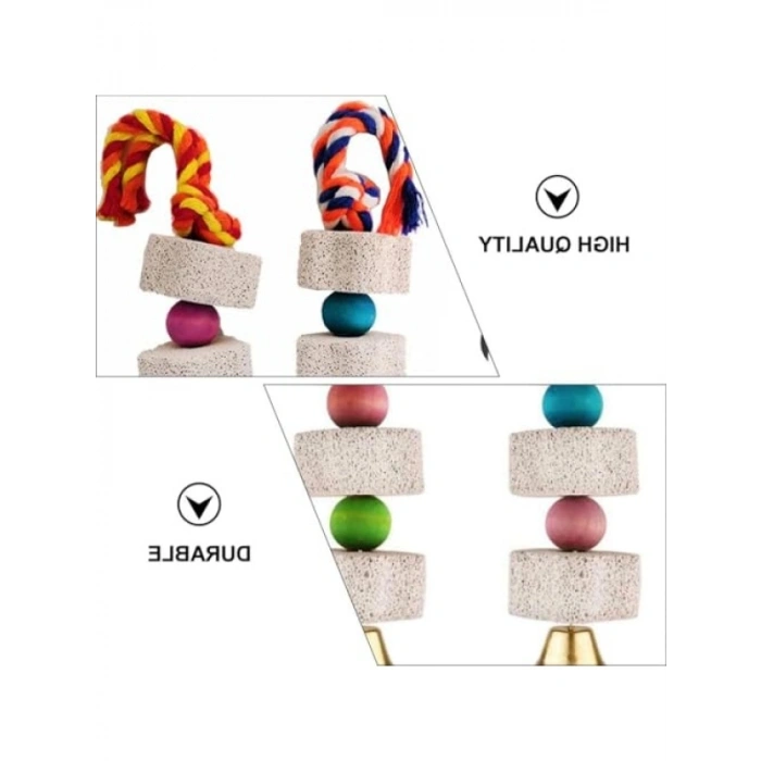 Renkli Sevimli Papağan Çiğneme Oyuncakları - Gaga Taşlı ve Eğlenceli