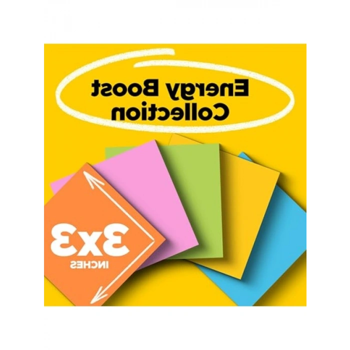 Renkli Super Sticky Notlar, 3 x 3 inç