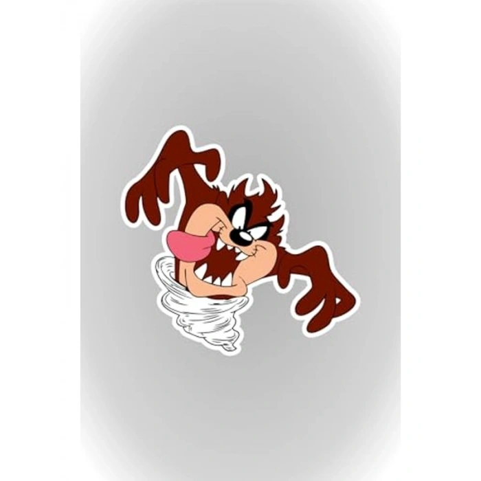 Renkli Tazmanya Canavarı Sticker, 10x9 cm