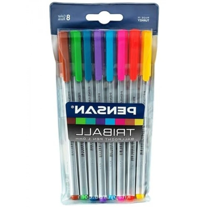 Renkli Tükenmez Kalem Seti, 8li Tek Ebat, Eğlenceli Kullanım