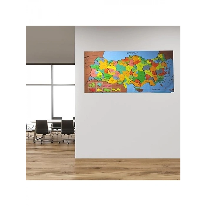 Renkli Türkiye Haritası Manyetik Duvar Stickerı 118 * 56 CM