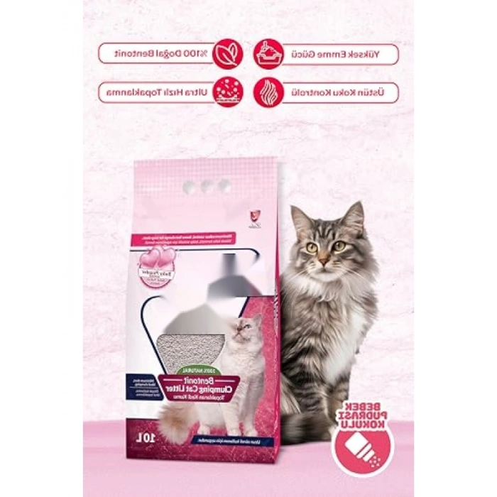 Renkli ve Kokulu Bentonit Kedi Kumu, 10 L