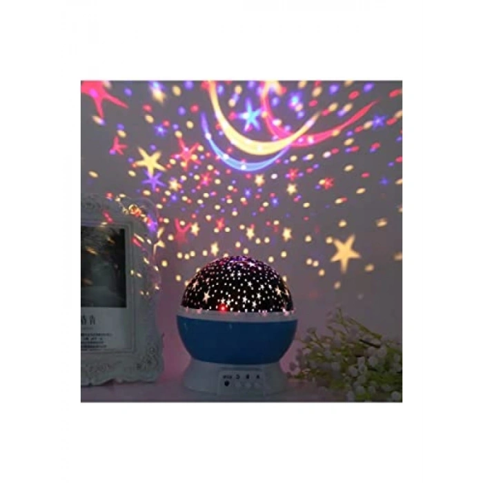 Renkli Yıldızlı Gökyüzü Projeksiyon Gece Lambası