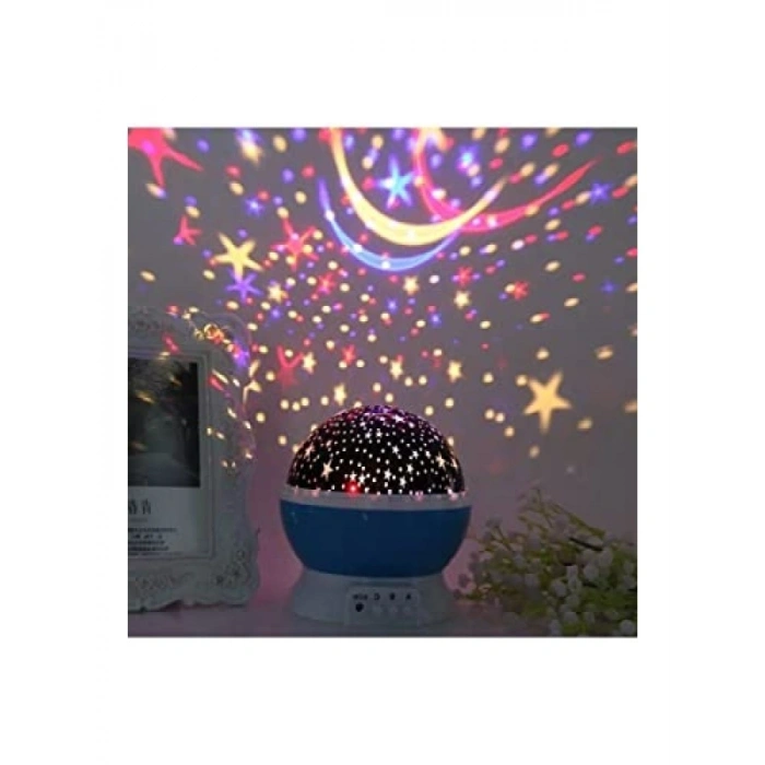 Renkli Yıldızlı Gökyüzü Projeksiyon Gece Lambası