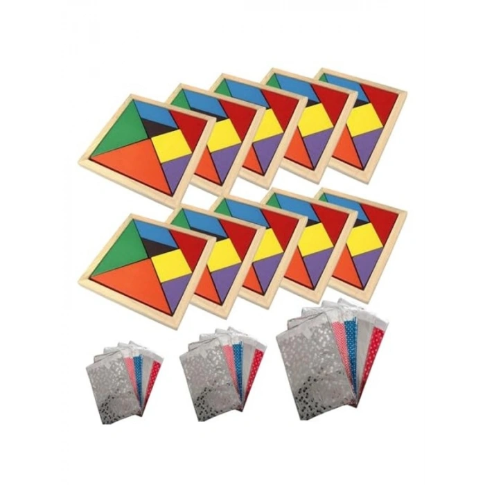 Renkli Zeka Oyunu ile Eğlenceli Tangram Seti (7 Parça)
