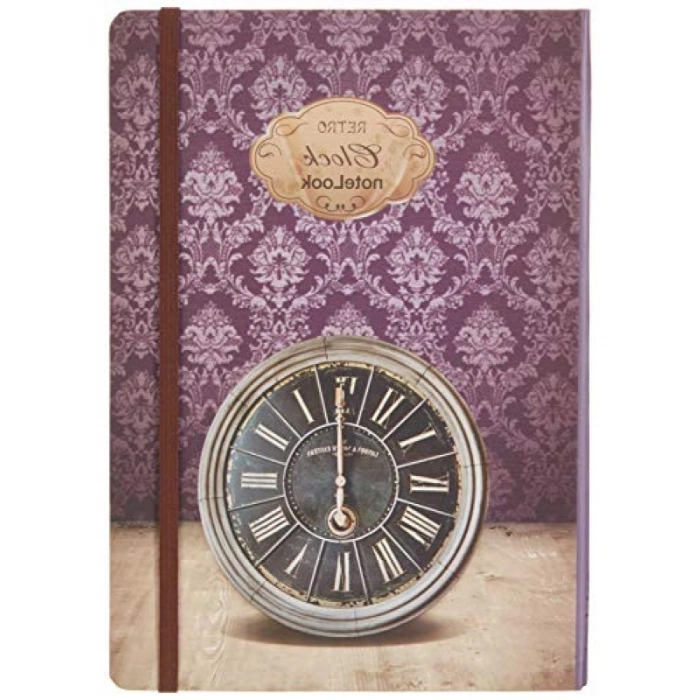 Retro Çizgili B5 Sert Kapak Defter