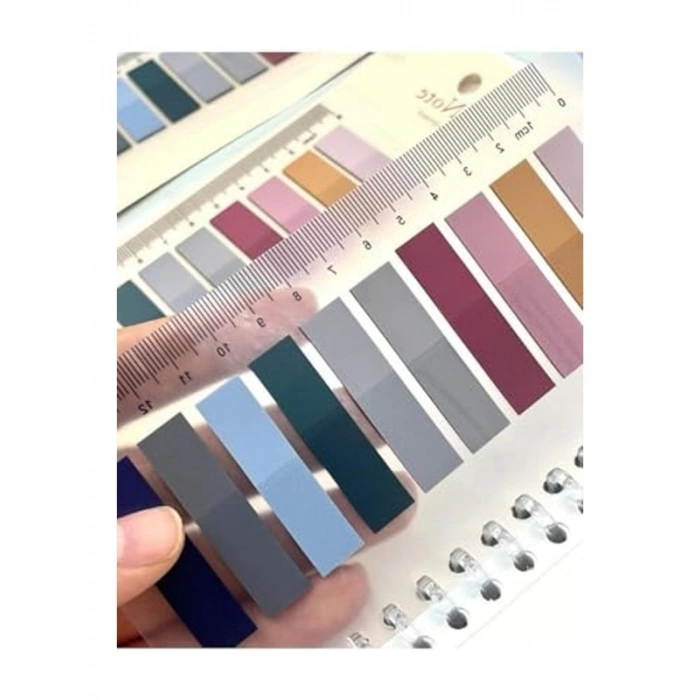 Retro Koyu Tonlar Şeffaf Pet İndeks Sticker, 10 Renkli Set