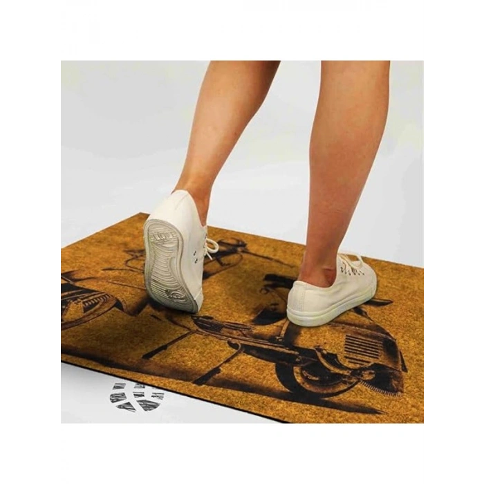 Retro Scooter Temalı Kapı Paspası - Şık ve Modern Dış Mekan Ürünü