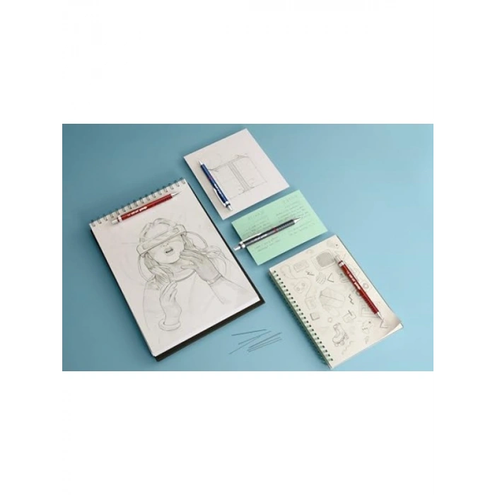 Retro Tasarımlı Mekanizmalı Kalem (0.5 mm Kırmızı)