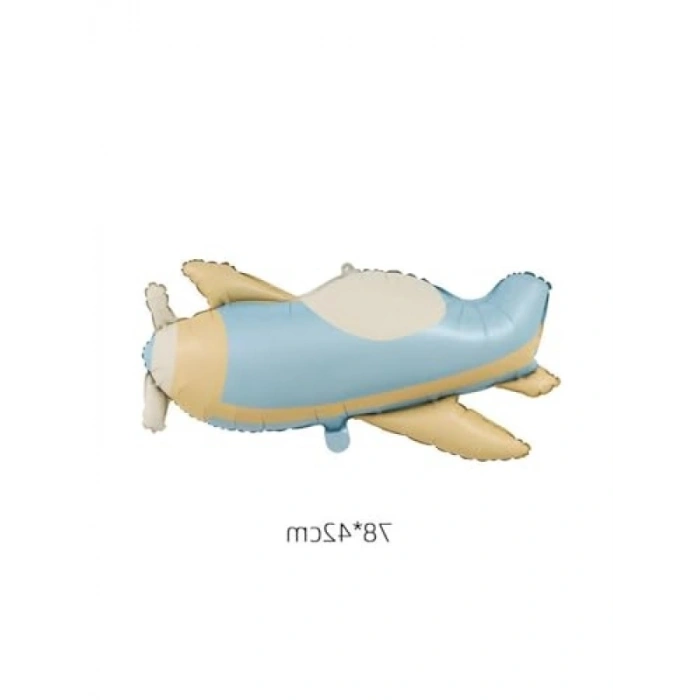 Retro Uçak Temalı Folyo Balon (78x42 cm)