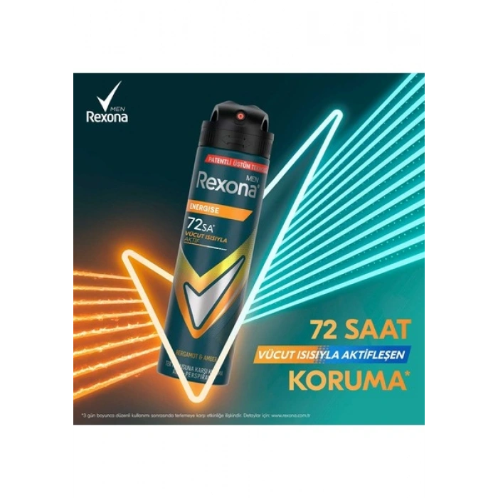 Rexona Men Erkek Sprey Deodorant Energise Bergamot & Amber 150 ml