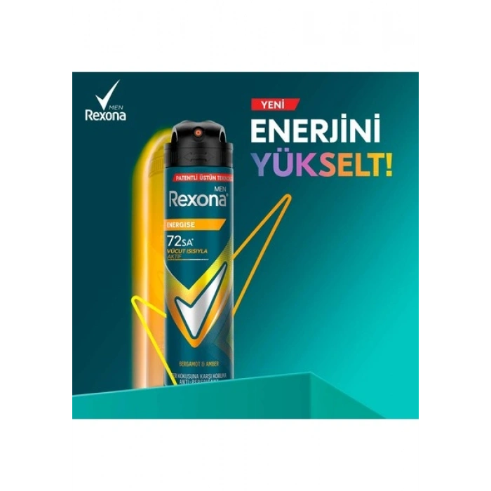 Rexona Men Erkek Sprey Deodorant Energise Bergamot & Amber 150 ml