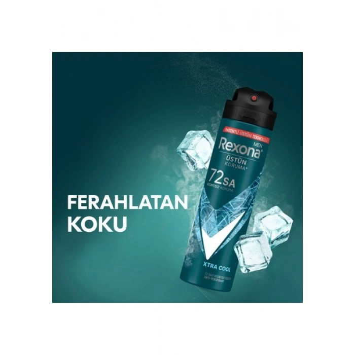 Rexona Men Erkek Sprey Deodorant Xtra Cool 72 Saat Kesintisiz Üstün Koruma 150 ml