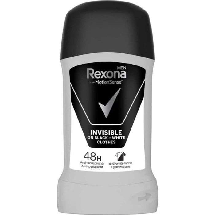 Rexona Men Motionsense Erkek Stick Deodorant Invisible On Black White Clothes 50 Ml