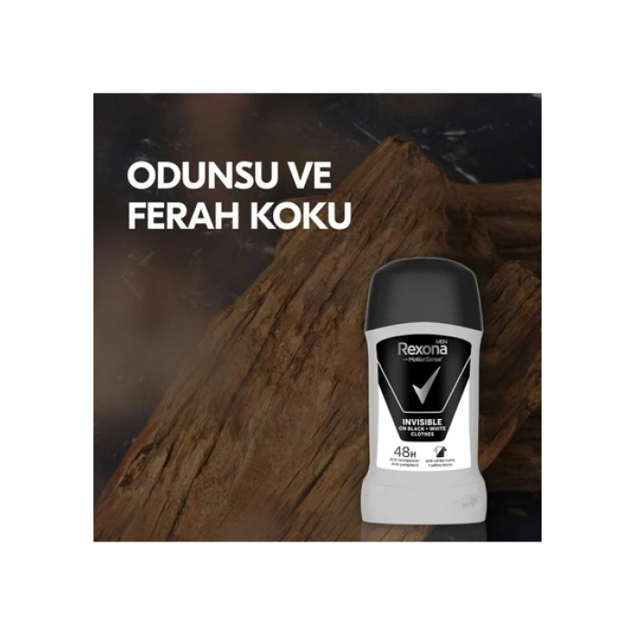 Rexona Men Motionsense Erkek Stick Deodorant Invisible On Black White Clothes 50 Ml
