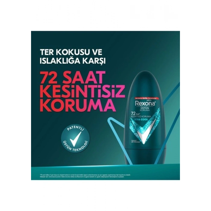 Rexona Üstün Koruma Erkek Roll On Deodorant Xtra Cool 72 Saat Kesintisiz Koruma 50 ml