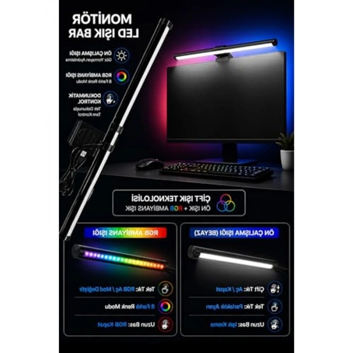 RGB Ambiyans Sağlayan LED Aydınlatma, Dokunmatik Kontrol ile Kullanım Kolaylığı