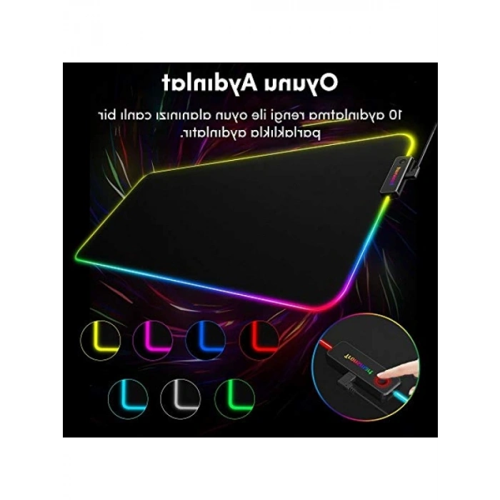 RGB Gaming Oyuncu Mousepad - 80x30 cm, Kaygan Yüzey