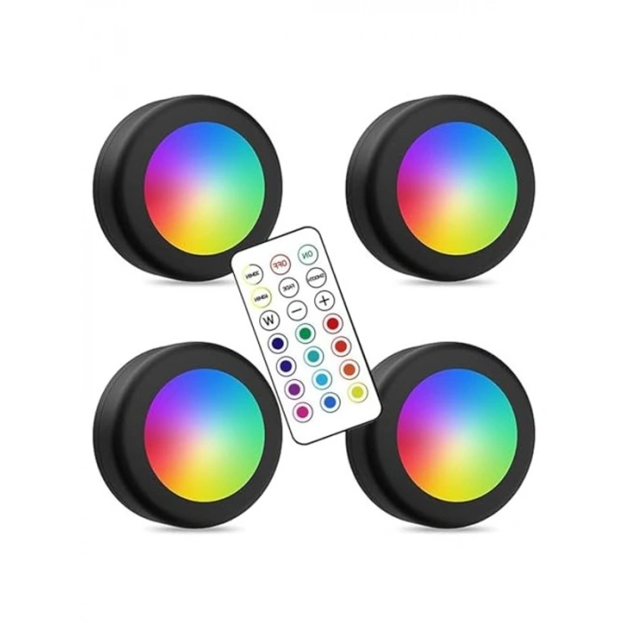 RGB Gece Lambası Seti, 12 Renk Kumandalı Küçük Aydınlatmalar
