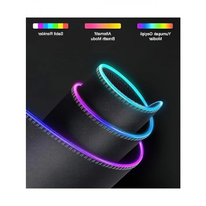 RGB Işıklı XXL Oyun Mouse Pad, 80x30 cm, 13 Mod