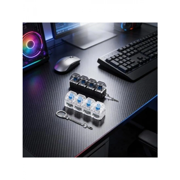 Fidget Oyuncak Anahtarlık, Renkli LED Işıklı Stres Giderici, Taşınabilir