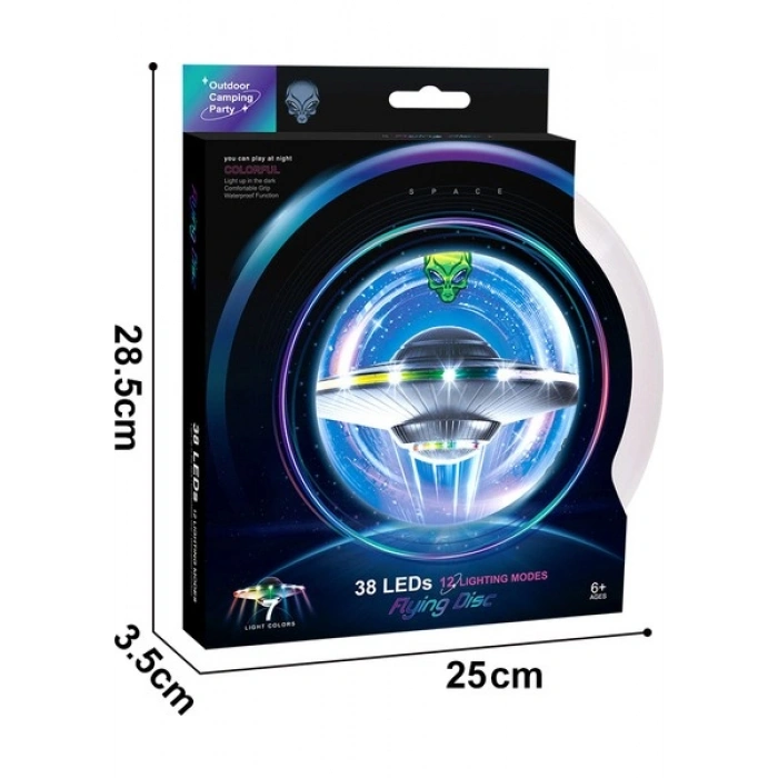 Rgb LED Işıklı Şarjlı Karanlıkta Parlayan Uçan Disk Frizbi