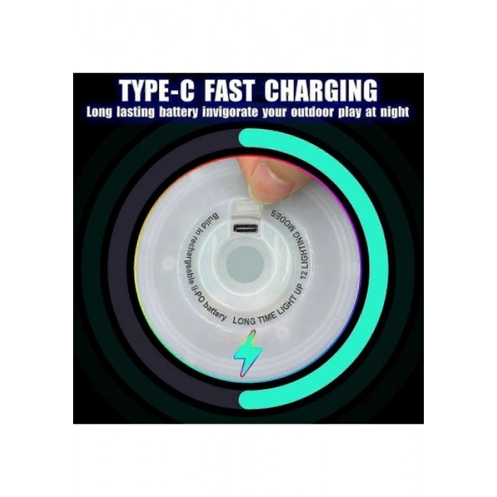 Rgb LED Işıklı Şarjlı Karanlıkta Parlayan Uçan Disk Frizbi