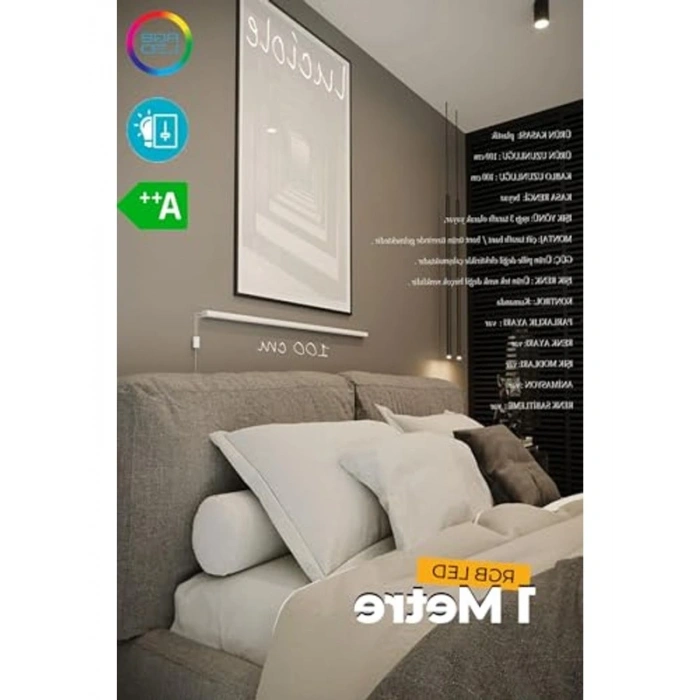 RGB Uzaktan Kumandalı LED Abajur, 16 Renkli Gece Lambası