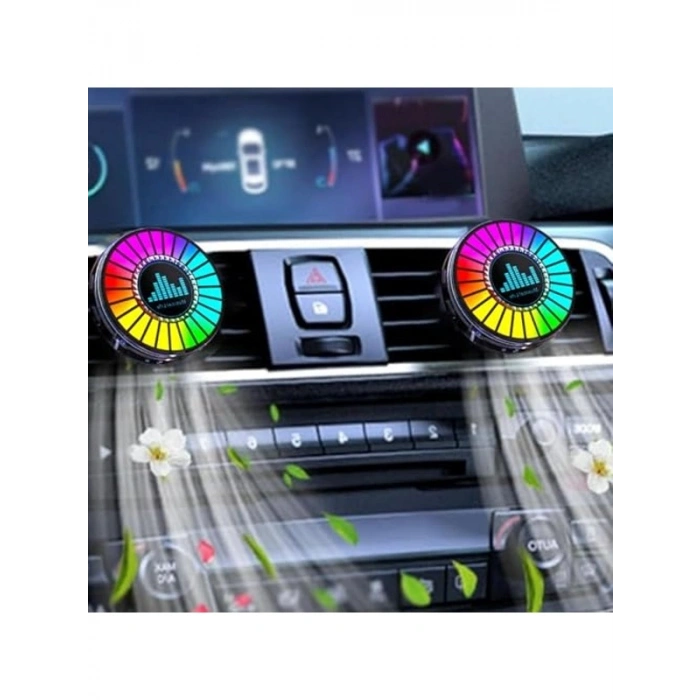 Ritimle Senkron LED Ambiyans Aydınlatma, USB Şarjlı Araç İçi Koku Difüzörü